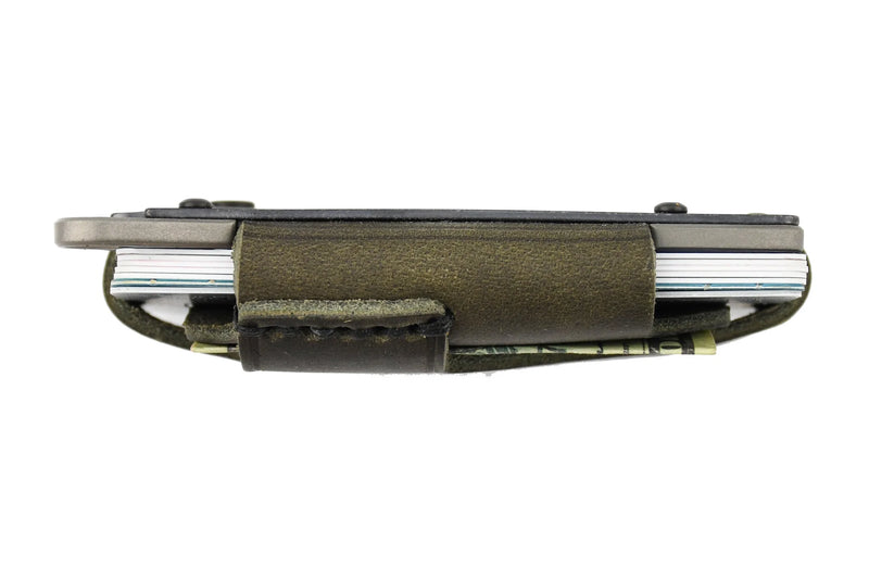 Trayvax Contour Wallet - Titanium Frame / Stealth Grey Leather CON-017 - Northwest Knives