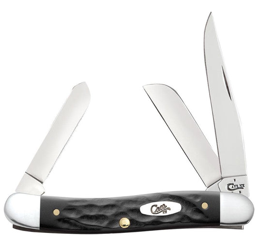 Case Knives Medium Stockman - Clip, Sheepsfoot & Spey Blades / Tru-Sharp Stainless Steel / Rough Black Synthetic Handle 18222