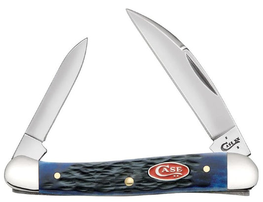 Case Knives Mini Copperhead - Wharncliffe & Pen Blades / Tru-Sharp Stainless Steel / Rodgers Jigged Navy Blue Bone 07062
