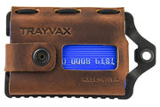 Trayvax Element Wallet - Black Stainless Steel Frame / Mississippi Mud Leather ESC-002 - Northwest Knives