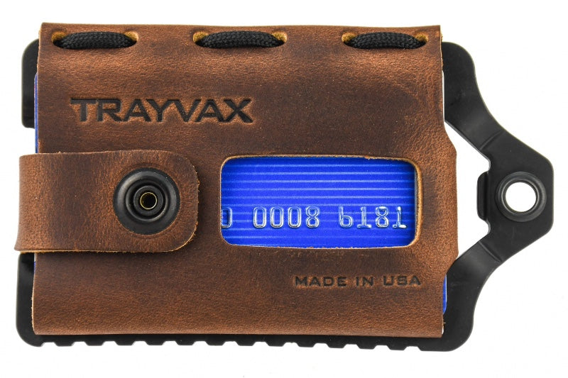 Trayvax Element Wallet - Black Stainless Steel Frame / Mississippi Mud Leather ESC-002 - Northwest Knives