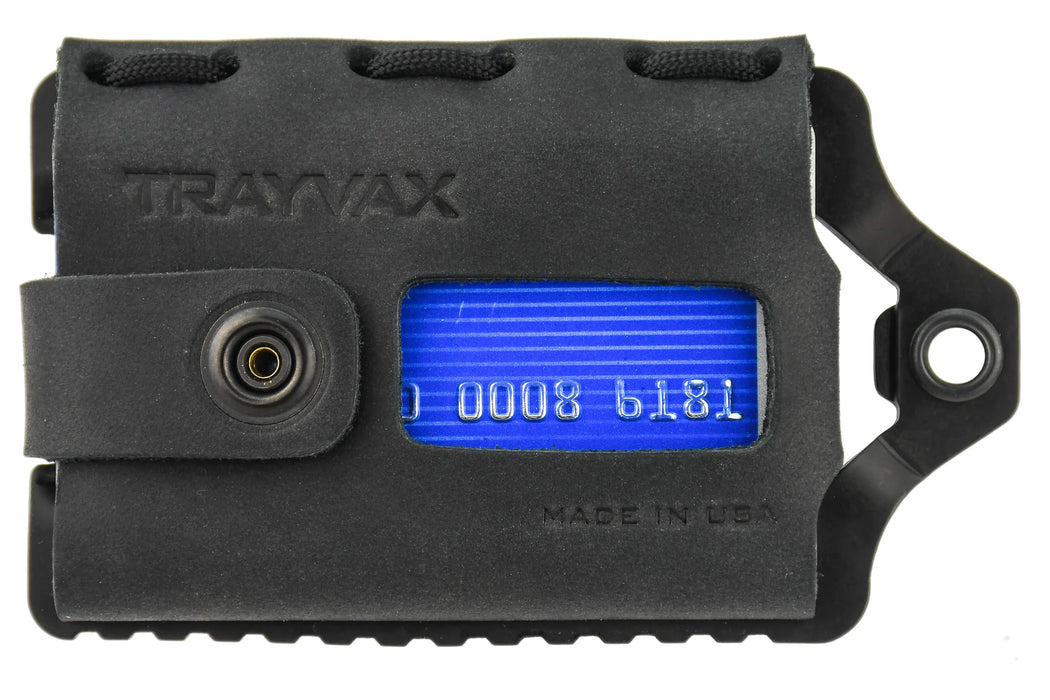 Trayvax Element Wallet - Black Stainless Steel Frame / Stealth Black Leather ESC-004