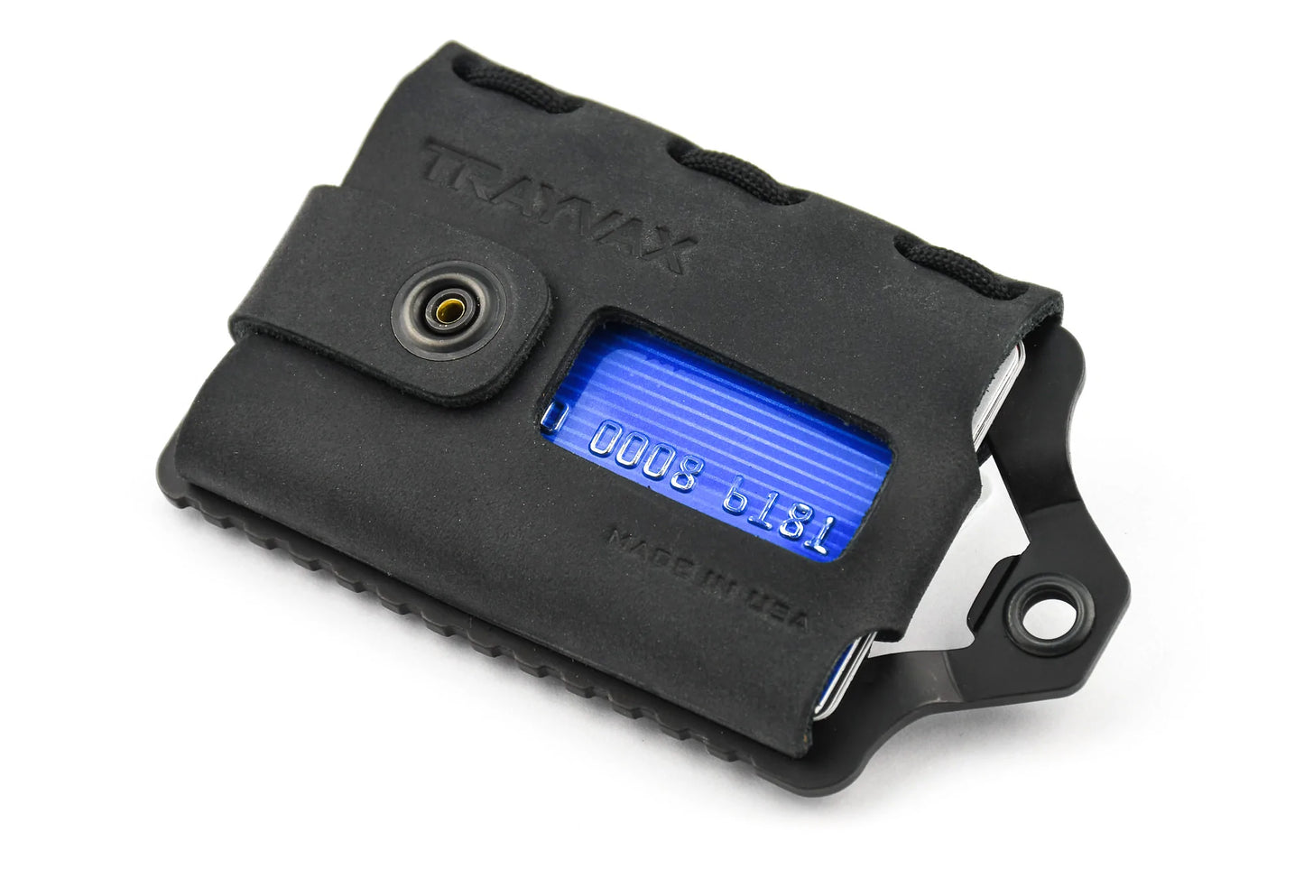 Trayvax Element Wallet - Black Stainless Steel Frame / Stealth Black Leather ESC-004