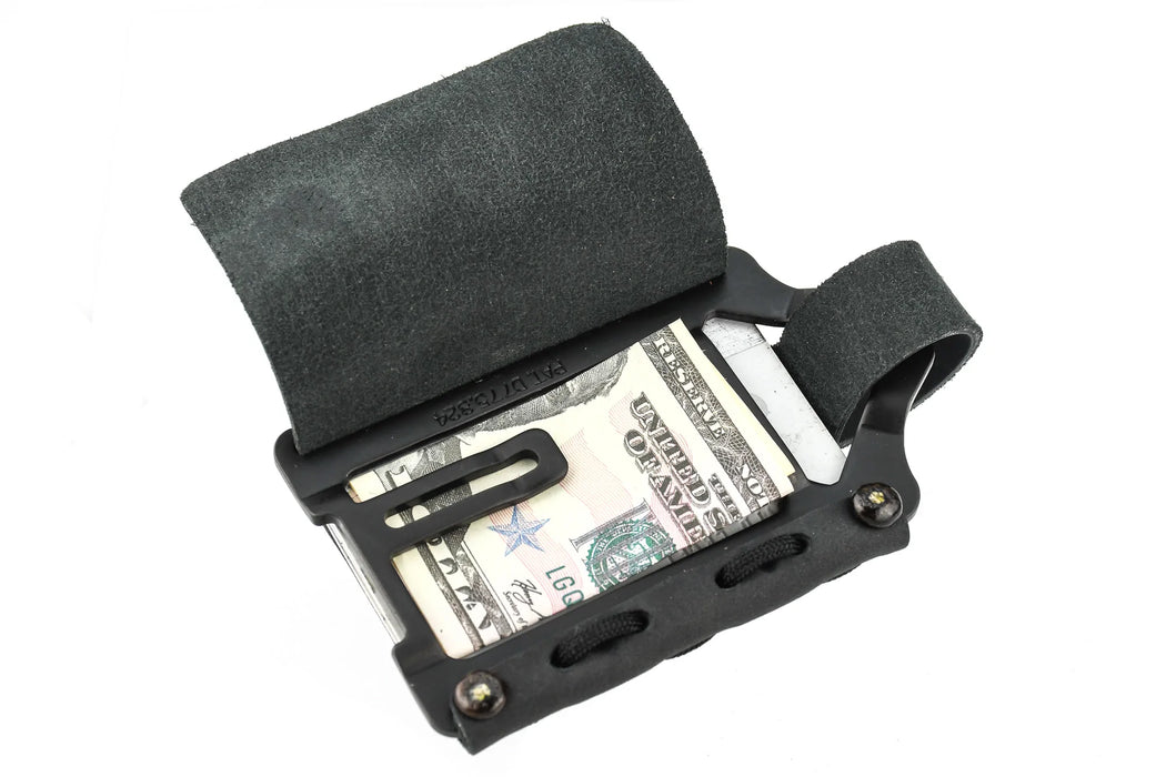 Trayvax Element Wallet - Black Stainless Steel Frame / Stealth Black Leather ESC-004
