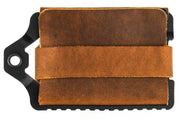 Trayvax Element Wallet - Black Stainless Steel Frame / Tobacco Brown Leather ESC-001 - Northwest Knives