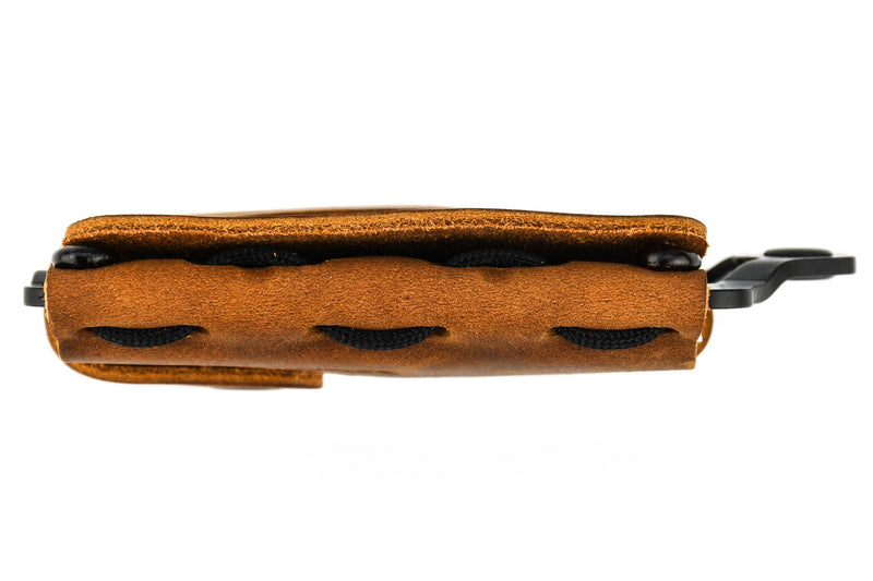 Trayvax Element Wallet - Black Stainless Steel Frame / Tobacco Brown Leather ESC-001 - Northwest Knives