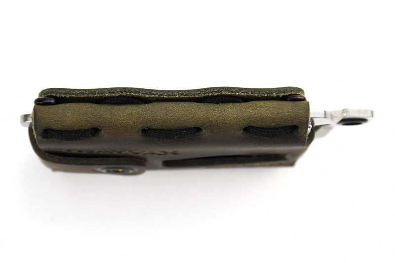 Trayvax Element Wallet - Raw Stainless Steel Frame / Steel Grey Leather ESS-006