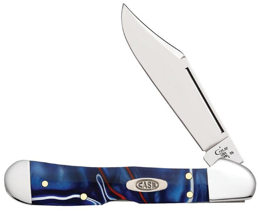 Case Knives Mini Copperlock - Clip Point Blades / Tru-Sharp Stainless Steel / Smooth Patriotic Kirinite 11211