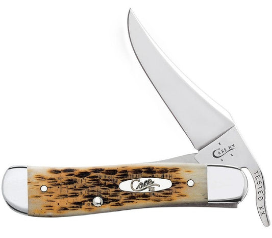 Case Knives Russlock - Clip Point Blade / Tru-Sharp Stainless Steel / Peach Seed Jig Amber Bone Handle 00260