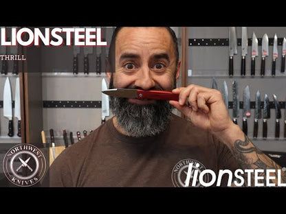 Lionsteel Thrill Slip Joint - Titanium Handle / Chad Nichols Damascus Steel - TLDGY