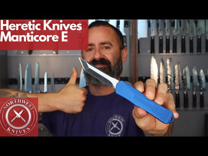 Heretic Knives Manticore E OTF - Black Tanto Blade / Blue Handle