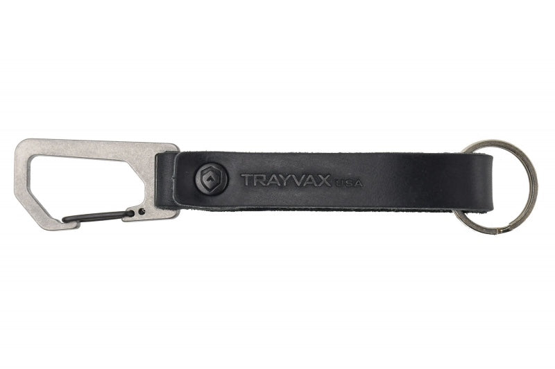 Trayvax Keyton Keychain |  Stealth Black Leather | Northwest Knives